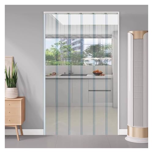 Rideau Porte Vinyle Plastique Isolation Thermique Lamelle Industriel Lanieres Lanieres Séparation Cloisonnement D'atelier, Serre(105x230cm/41.34x90.55in)