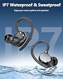 Bluetooth Kopfhörer Sport, 2026 in Ear Kopfhörer Kabellos Bluetooth 5.3 mit HD Mic, Herausragender Sound, 128 Std Spielzeit, Comfort Fit, Dual LED-Anzeige, IP7 Wasserdicht Ohrhörer mit Ohrhaken