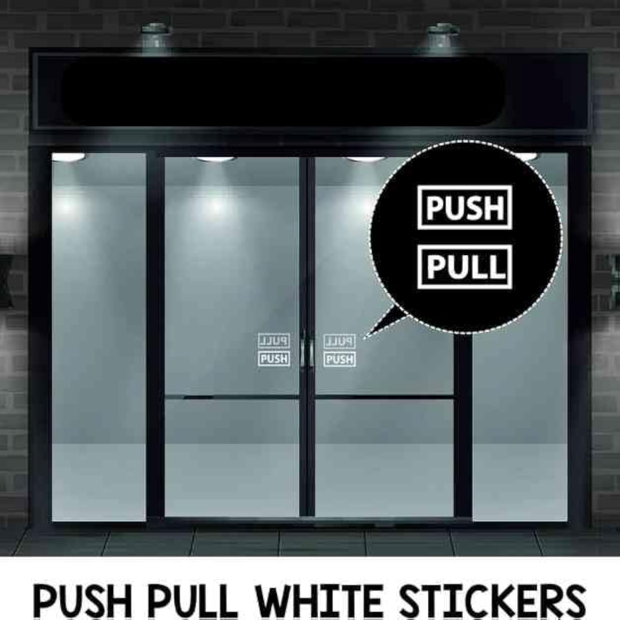 Traditional Push Pull Door Sign Sticker, Handmade Design