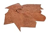 Genuine Cow Leather Sheets Remnants Scraps Hides Tooling Leather for Crafts Soft Raw Leather 11-12 Oz Pack...