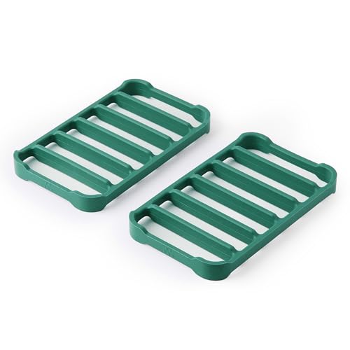 Misen Silicone Roasting Racks, 2 Pack Modular Design, Premium Food Grade Silicone, 500°F Heat Safe, Dishwasher Safe, Multi-Use Trivet and Cooling Rack - Green