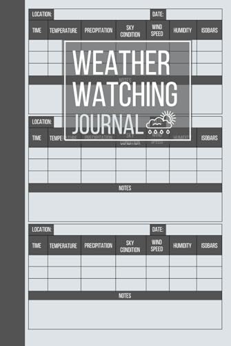 Weather Watching Journal: Cute Meteorological Diary and Weather Watchers Log Book To Keep Track Of Changes In Weather Conditions