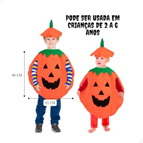 Fantasia Abóbora Infantil Halloween Dia Das Bruxas Menina Menino
