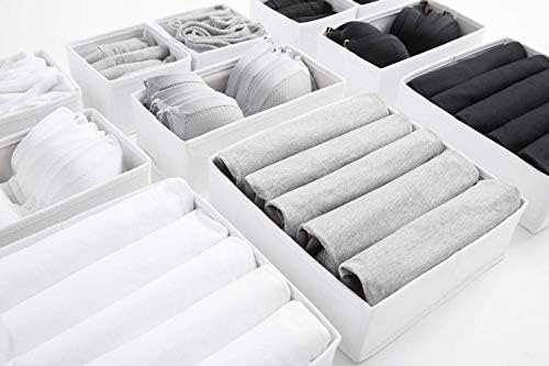 12pcs White Large Drawer Organisers Divider Drawer Dividers Clothes Storage Bedroom Drawers Wardrobe Organiser Storage Organizer Drawer Organiser Divider Clothing & Wardrobe Storage Solutions