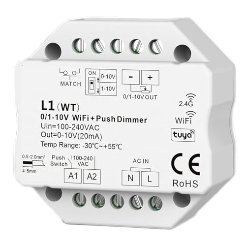 Contrôleur push AC triac 5 canaux L1(WT) pour variateur de lumière connecté