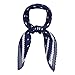 Allegra K 50s Pleated Neck Scarf for Women Rhombus Handkerchief Polka Dots Bandana Hair Wraps Headbands 102x45cm/40x18 inches(LxW) Navy Blue