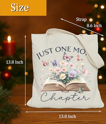 Image of Book Lovers Gifts Tote Bag for Bookish Readers, Aesthetic Book Tote Bag for Librarian, Medium Size with Inner Pocket