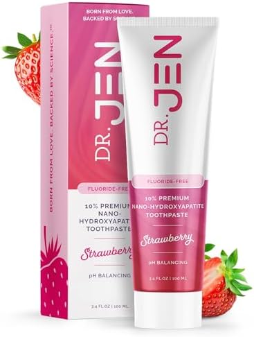 Dr. Jen Fluoride Free Toothpaste with 10% Premium Nano Hydroxyapa...