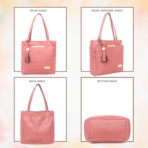 Image of Women Fashion Handbags Large Capacity Tote Purses Stylish Ladies Women and Girls Handbag For Office Bag Ladies Travel Shoulder Bag Set Of 1.