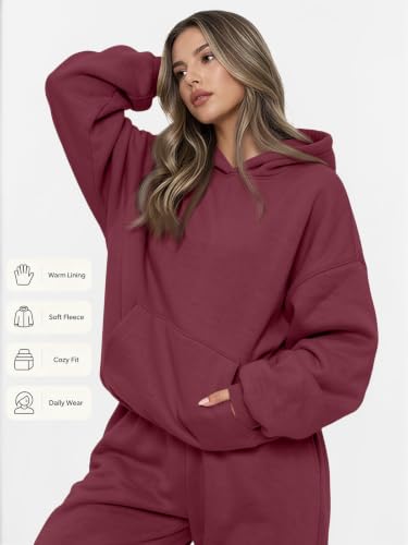 Image of AUTOMET Womens 2 Piece Lounge Sweatsuit Fall Fashion Matching Sweat Sets | Oversized Fall Hoodies & Baggy Jogger Sweatpants Fashion 2026 Outfits