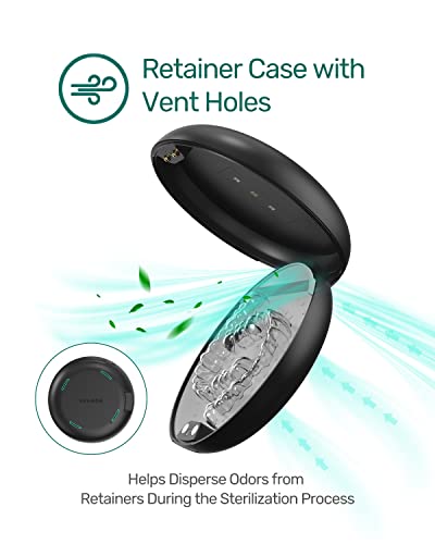 Retainer Case, Veamor Invisalign Case Holder, Uvc Disinfectant Box Portable, Dental Braces Case Slim Battery Powered With Protective Bag For Invisalign, Aligner - Black #TOP2