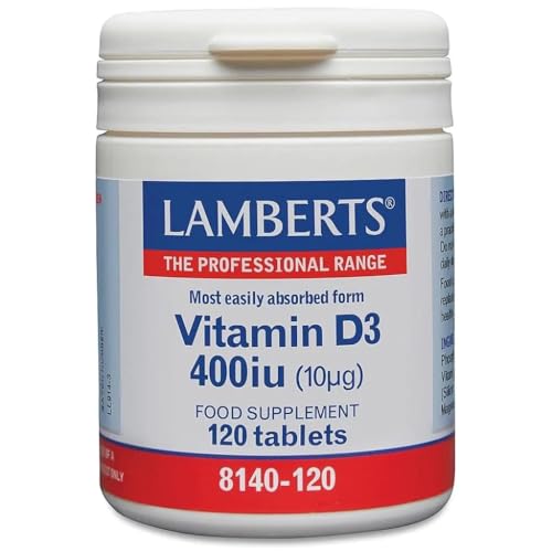 Lamberts Vitamin D3 400iu – 10µg Cholecalciferol for Bone & Immune Support – 120 Vegetarian Tablets