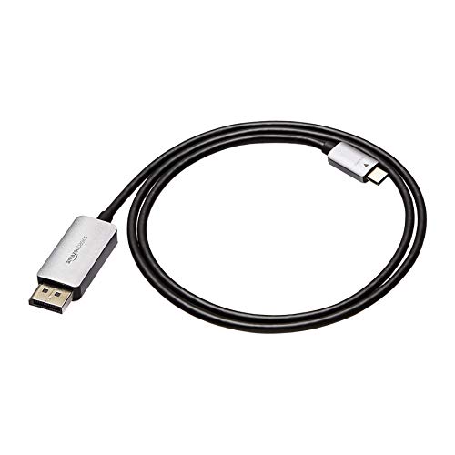 Amazon Basics Cable USB-C a DisplayPort de aluminio, 0.9 m, Gris