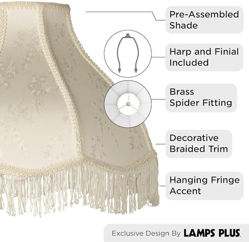 Cream Scallop Dome Lampshade 6 x 17 x 12 x 11 (Spider)