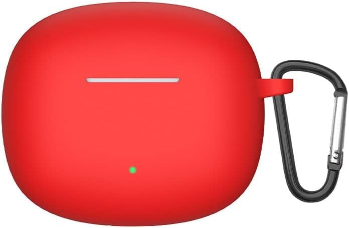 Dl3 Mobilak Compatible with Honor Earbuds X3i Case Cover, Soft Silicone Shockproof Protective Case Wireless Earbuds with Carabiner, Front LED Visible (Red)