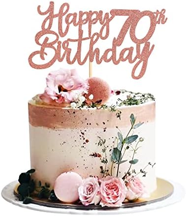 Blumomon 3 Pack Rose Gold Happy 80th Birthday Cake Topper Glitter Happy 80 Cupcake Topper Cheers to 80 Fabulous Cake Decoration for 80th Birthday Party Decoration Supplies