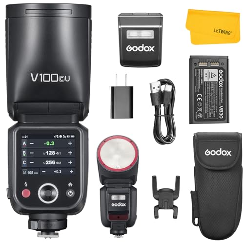 Godox V100C V100 C Flash for Canon, 2.4G 100Ws TTL External Flash...