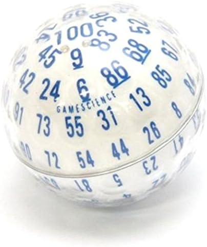 Gamestation Opaque Zocchihedron White with blue 100-sided Die