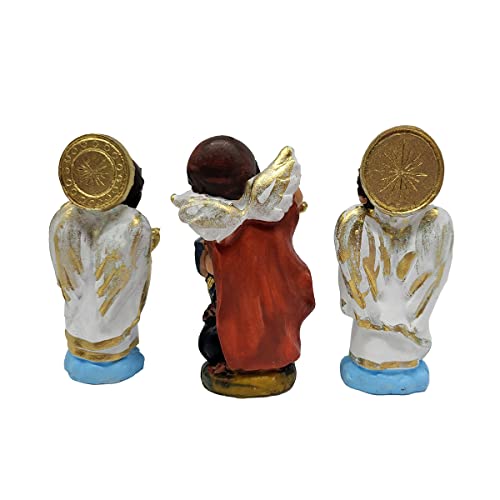 Trio Arcanjos Miguel Rafael e Gabriel Imagem anjinho da guarda Aparência infantil Anjos em Resina