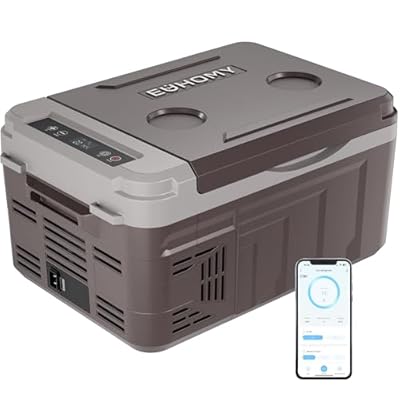 EUHOMY 12 Volt Refrigerator, 11 Quart (10L) Compressor Electric Cooler APP Control, Car Fridge 12/24V DC & 120-240V AC, Car Refrigerator -4?~68?, Portable Freezer for RV, Camping, Travel