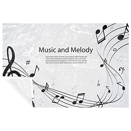 Couverture douce de qualité supérieure lit et canapé design notes de musique