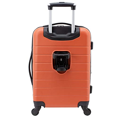 Wrangler Smart Spinner Hardside Luggage, 22-Inch Carry-On, Burnt Orange - image 8