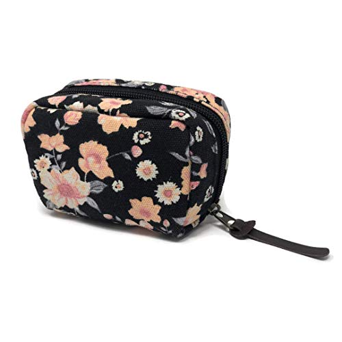 6-bottle Essential Oil Carrying Case (5ml,10ml,15ml) for doTERRA, Young Living Bottles for Aromatherapy Travel or Storage (Black Floral)