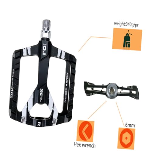 GALPADA 1Pair Non Slip Mountain Bike Pedals Durable Flat Platform for Comfortable Riding Design for Road Touring and3