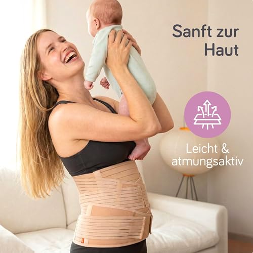 Baby Uma Bauchgurt Nach Geburt 3-in-1 Rückbildungsgürtel für Damen, Postpartum Gürtel, Leicht & Atmungsaktiv, Bauchband Nach Kaiserschnitt, Einfaches An- & Ausziehen