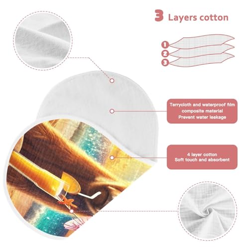 Highland Cow Summer Beach Baby Burp Cloths Absorbent Muslin Soft Burp Cloth Rags Cotton Burp Clothes for Girl Unisex Boy Newborn 1 Pack 22x11 Inches3