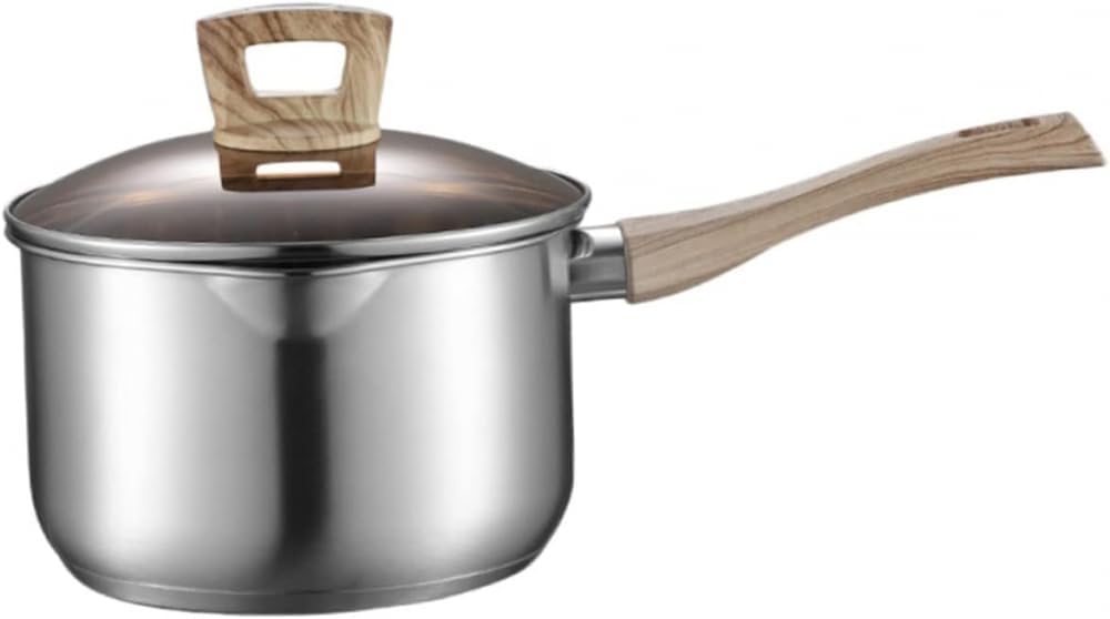 Stainless Steel Milk Pot Stainless Steel Cookware Metal Cooking Utensils Stainless Steel Steamer Pot 1 PC 304 Soup Cookware Butter Warmer Cooking Pot Thickened Soup Pot Fry Pan