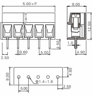 Morsetti PCB 100 Pezzi - 2/3/4 Pin, Passo 5mm, Per Schede Circuito, Prototipi E Millefori