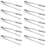 Homgaty 10 pezzi in acciaio inox pinze per zucchero a velo mini pinze per servire piccole pinze per alimenti caramelle torta di pane cucina festa di nozze bar secchio