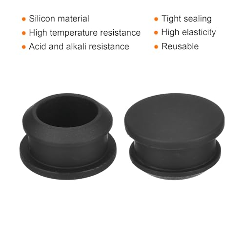 Image of MECCANIXITY Silicone Snap in Locking Hole Plugs,Rubber Panel Seal Cover Flush Type Panel Round for Kitchen Rubber Bulkheads Waterproof Sealing Plugs 17mm /0.67 Inch Diameter Black,Pack of 4