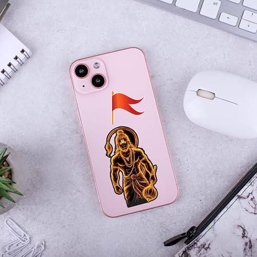 Image of D2C Hanuman Stickers Pack for Laptop, Bike, Car, Mobile & Water Bottle | Waterproof Laminated Vinyl Bajrangbali & Jai Shree Ram Stickers for Gifting (27 Sticker) (Pack of 2)