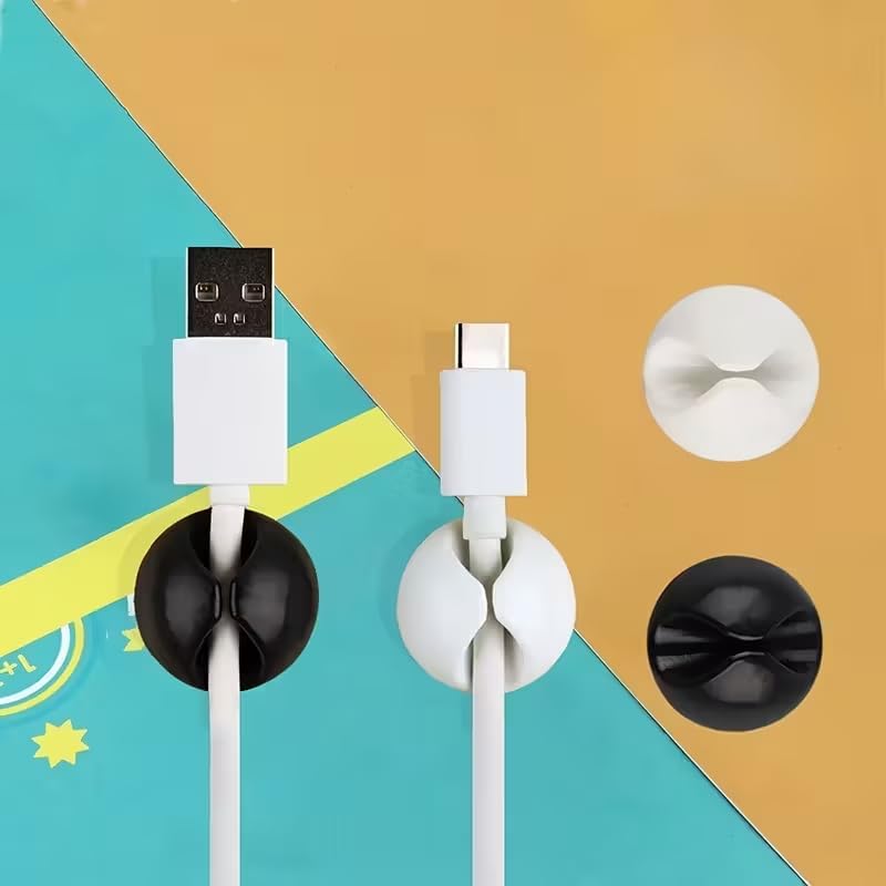 6pcs 6 Pcs Desktop Cable Managers Cable Clips, Cord Holder for Desk, Adhesive Cable Organizer, White, 6Pcs