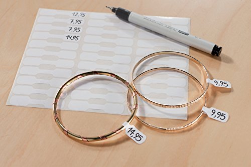 AVERY Zweckform 3335 Preisetiketten (49 x 10 mm, selbstklebende Schmucketiketten im Hantelformat zur Kennzeichnung von Brillen oder Schmuck) 930 Aufkleber weiß