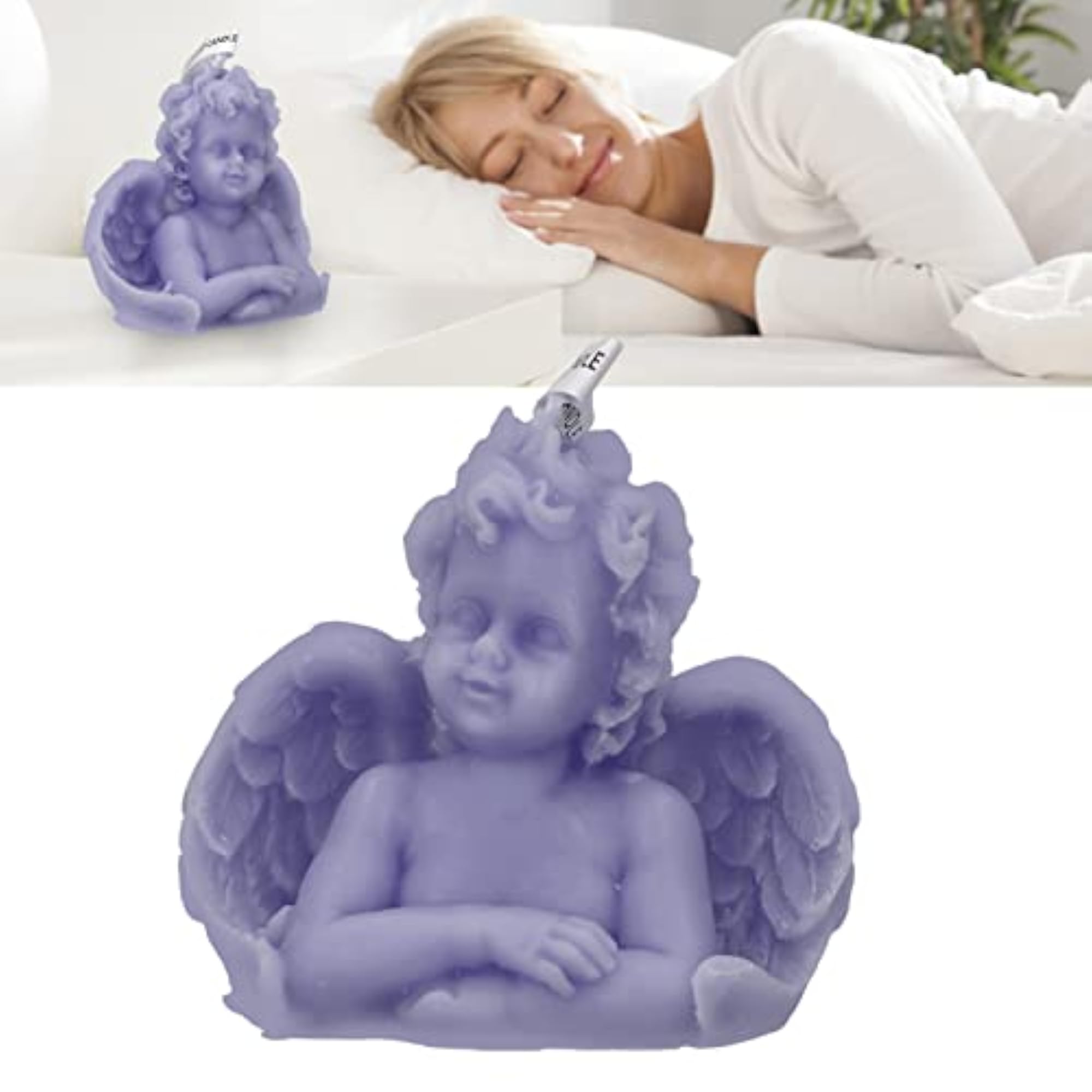 Aromatherapy Candle, Angel Shape, Lightweight Unique Design, Purple