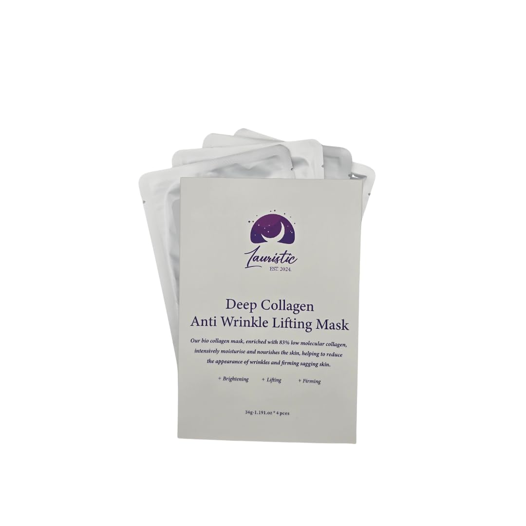 Lauristic Bio Collagen Real Deep Face Mask, Facial Mask for Skincare Hydrating Overnight Hydrogel Mask, Deep Repairing