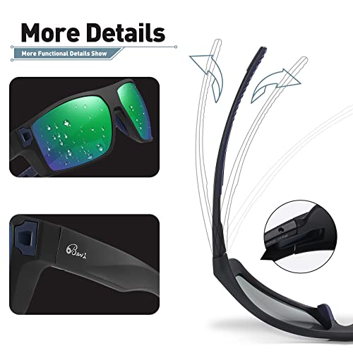 Bevi Square Polarized Sunglasses UV 400 Protection with TR90 Lightweight Frame Glasses for Women Men4