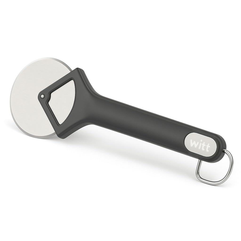 Witt Pizza Cutter, Pizza Oven Cutter Wheel - Super Sharp Stainless Steel & Polypropylene Blade - Easy to Clean Design for Great Slices Every Time