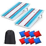 Pennpliy 4'x2' Solid Wood Cornhole Board Set, Corn Hole Boards Set, Regulation Size Corn Hole Set with 8 Cornhole Bean Bags and 2 Cornhole Boards for Adult Lawn Party Backyard Outdoor Beach Toss Games