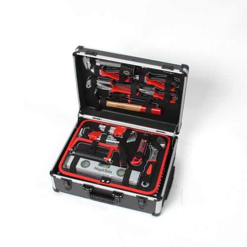 Mephisto Werkzeugkoffer – Werkzeugtrolley – Premium XXL Werkzeugset mit GS und VDE zertifiziertem Chrom- Vanadium Werkzeug bestückt Bitaufsatzadpter, Elektrikerschraubendreher uvm. - 2