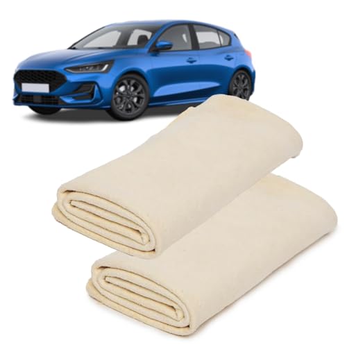 GEMMAHW 2 Pcs Chamois Leathers for Car 60x40 cm (UK Company), Large Shammy Leather Cloth Absorbent Drying Towel, Car Chamois Cloth for Window, Glass, Mirrors, Auto Detailing