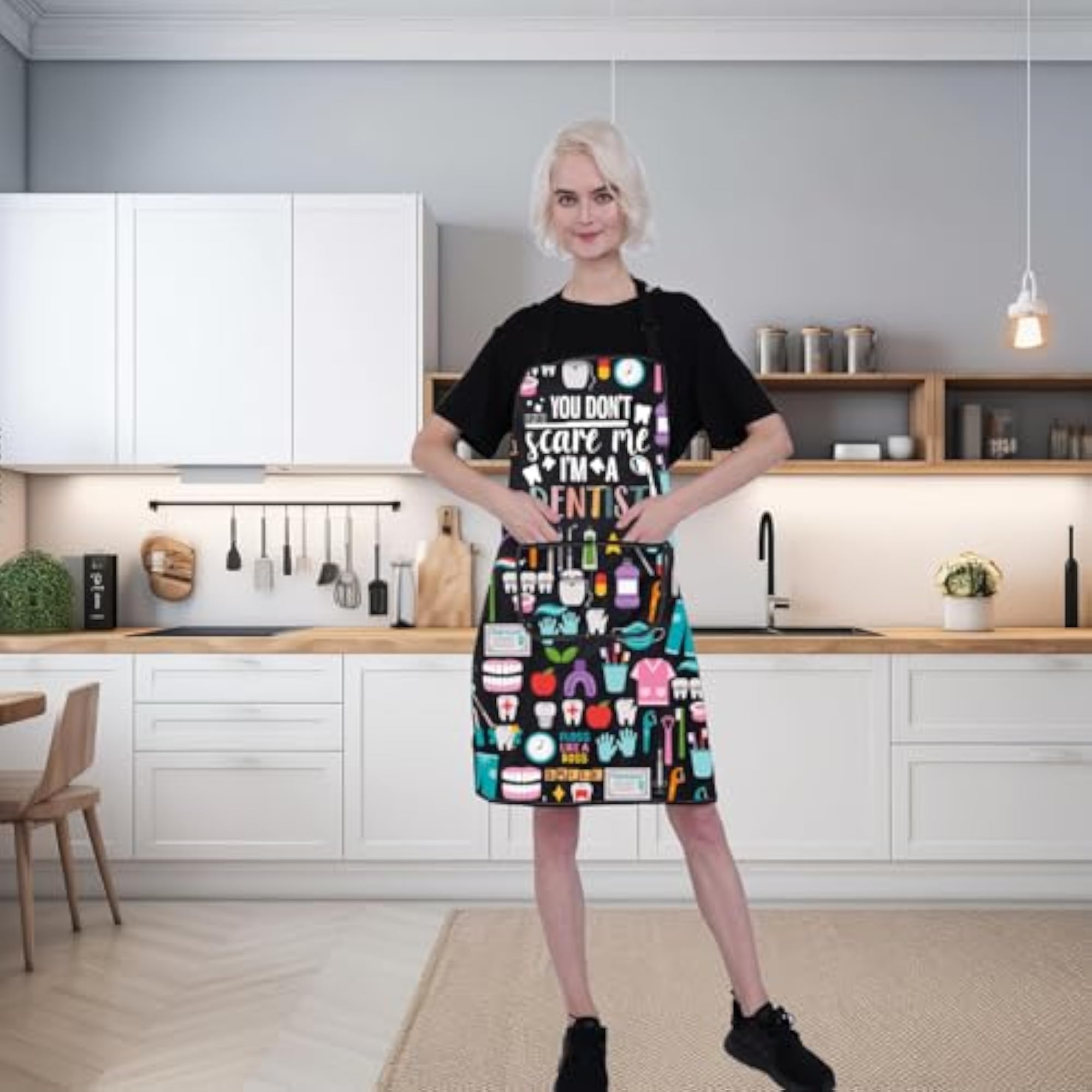 Dentist Apron with Pockets, Funny Dental Gifts
