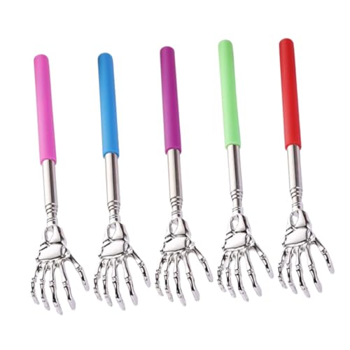 Outanaya 5pcs Retractable Back Scratcher Manual Back Itching Device for Easy Relief for All Ages