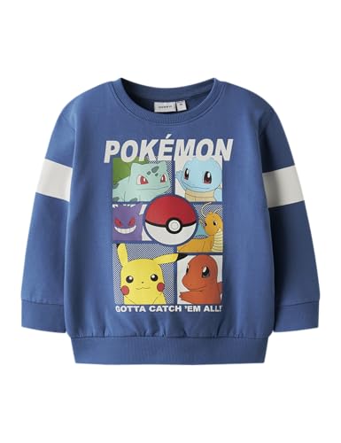 NAME IT Nmmjussy Pokemon Nreg Sweat Bru Noos Sky, Delft, 110 Bambino