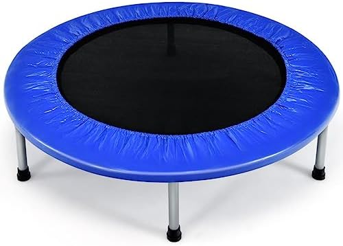 SPOTRAVEL Mini Outdoor Trampoline, 38 Foldable Rebounder with PVC Protective Cover, Portable Recreational Fitness Bouncer for Kids & Adults