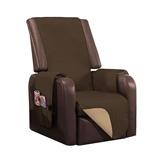 Protetor De Sofá Impermeável Poltrona Liso Dupla Face Tecido Microfibra Kaqui/Marrom