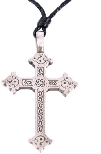 Celtic Cross Pewter Pendant, Round ends